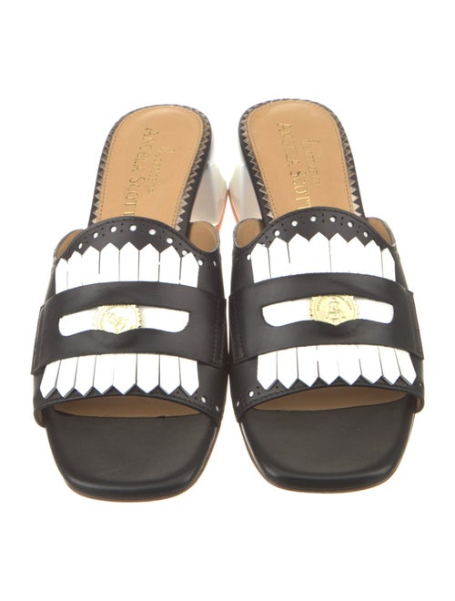 The Office of Angela Scott Leather Fringe Trim Accent Slides