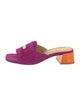 The Office of Angela Scott Suede Fringe Trim Accent Slides