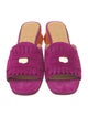 The Office of Angela Scott Suede Fringe Trim Accent Slides