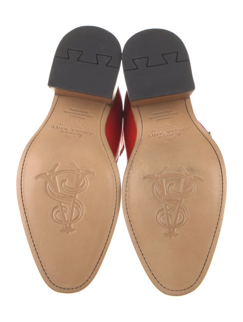 The Office of Angela Scott Patent Leather Scalloped Accent T-Strap Pumps