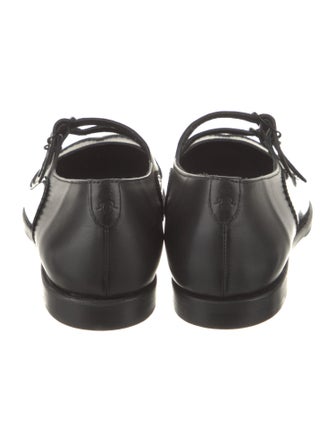 The Office of Angela Scott Leather Scalloped Accent Mary Jane Flats