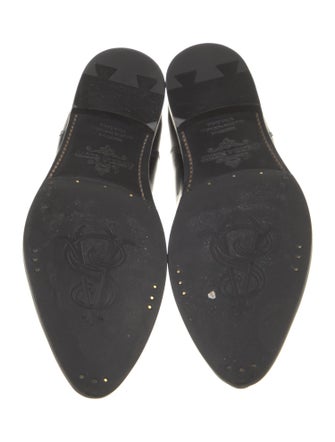 The Office of Angela Scott Leather Scalloped Accent Mary Jane Flats