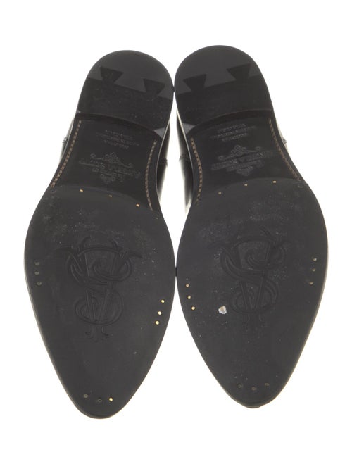 The Office of Angela Scott Leather Scalloped Accent Mary Jane Flats