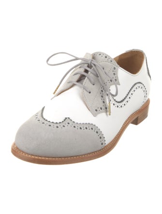 The Office of Angela Scott Leather Scalloped Accent Oxfords