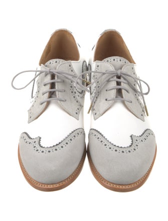 The Office of Angela Scott Leather Scalloped Accent Oxfords