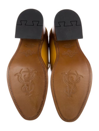 The Office of Angela Scott Patent Leather Leather Trim Embellishment Pumps