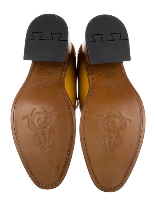 The Office of Angela Scott Patent Leather Leather Trim Embellishment Pumps