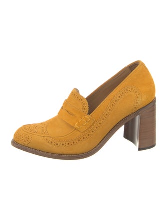 The Office of Angela Scott Suede Lasercut Accents Pumps