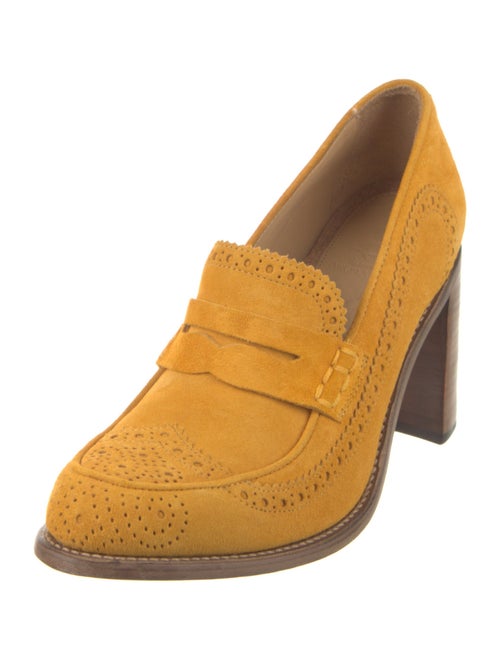 The Office of Angela Scott Suede Lasercut Accents Pumps