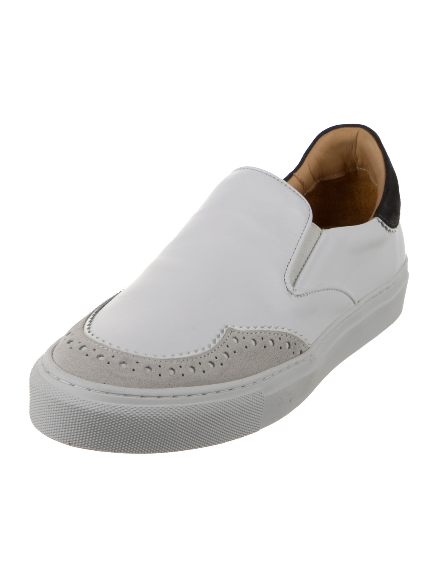 The Office of Angela Scott Leather Scalloped Accent Sneakers