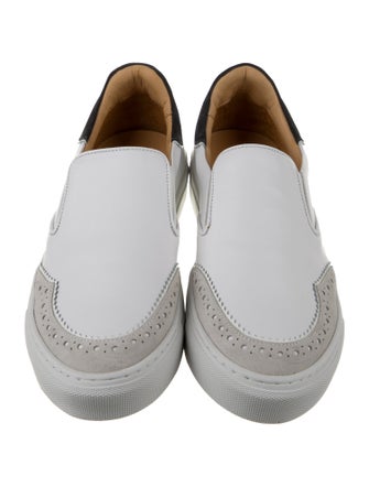 The Office of Angela Scott Leather Scalloped Accent Sneakers