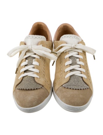 The Office of Angela Scott Suede Glitter Accents Sneakers