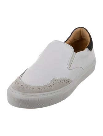 The Office of Angela Scott Leather Scalloped Accent Sneakers