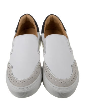 The Office of Angela Scott Leather Scalloped Accent Sneakers