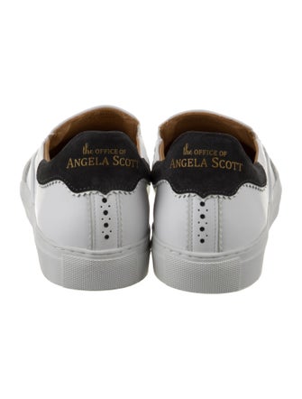 The Office of Angela Scott Leather Scalloped Accent Sneakers