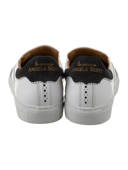 The Office of Angela Scott Leather Scalloped Accent Sneakers