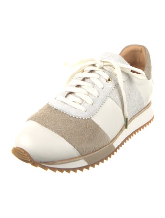 The Office of Angela Scott Leather Colorblock Pattern Sneakers