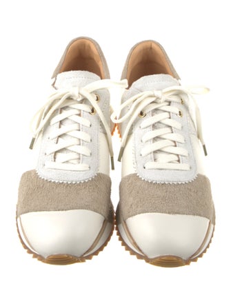 The Office of Angela Scott Leather Colorblock Pattern Sneakers