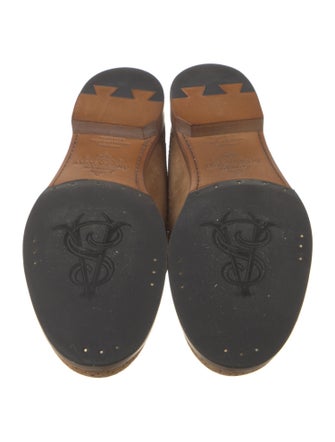 The Office of Angela Scott Suede Lasercut Accents Mules