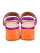 The Office of Angela Scott Suede Leather Trim Embellishment Slides
