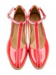 The Office of Angela Scott Patent Leather Colorblock Pattern T-Strap Pumps