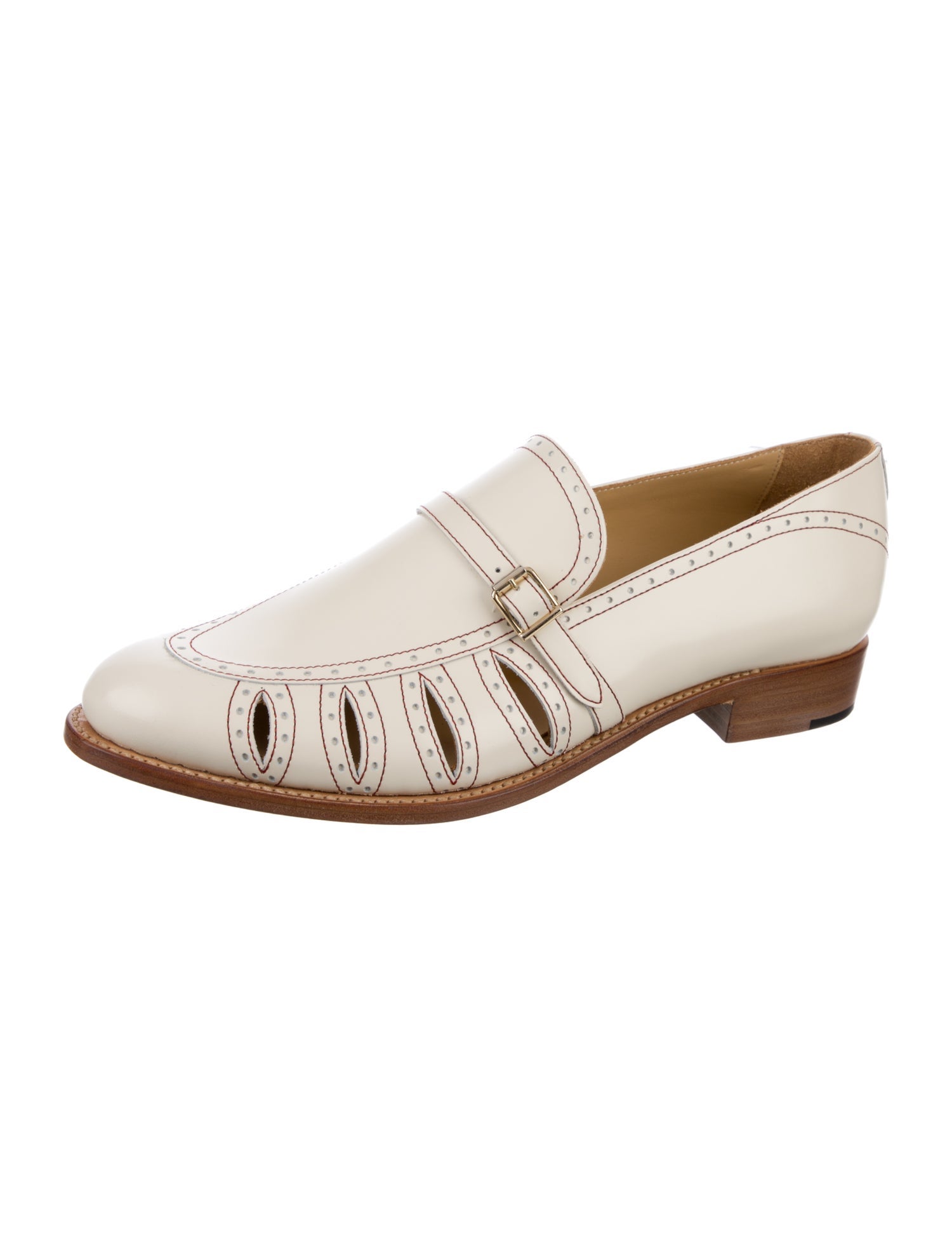 The Office of Angela Scott Leather Cutout Accent Loafers