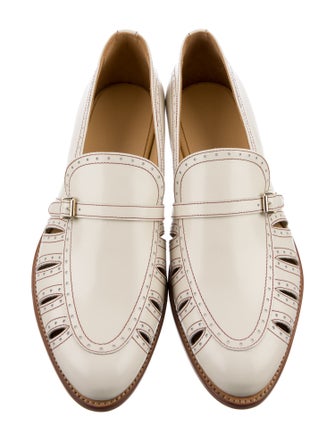 The Office of Angela Scott Leather Cutout Accent Loafers