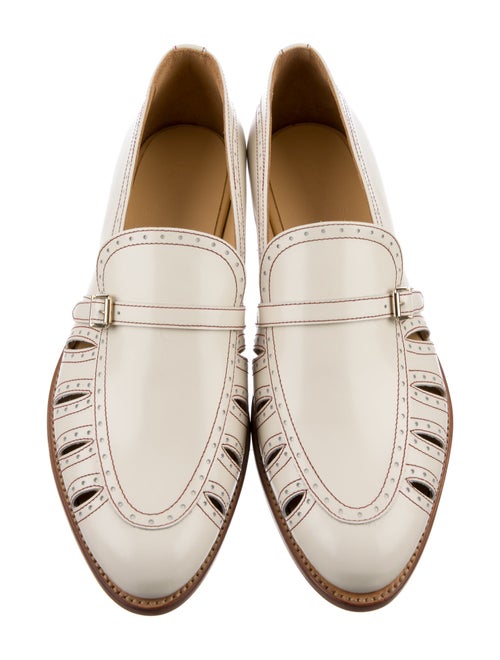 The Office of Angela Scott Leather Cutout Accent Loafers