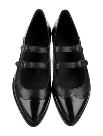 The Office of Angela Scott Leather Mary Jane Flats