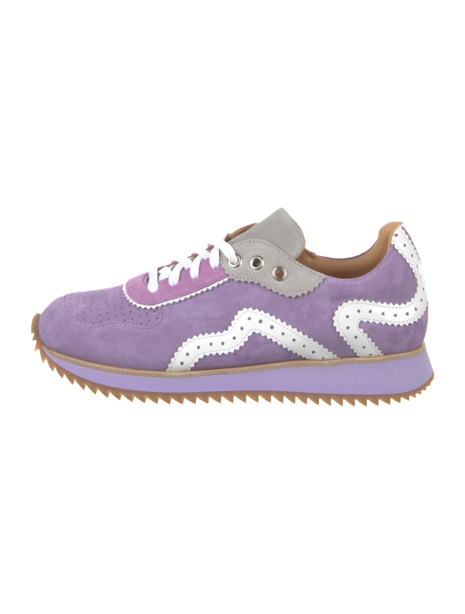 The Office of Angela Scott Suede Colorblock Pattern Sneakers