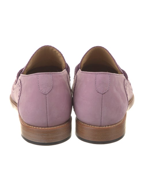 The Office of Angela Scott Suede Lasercut Accents Loafers