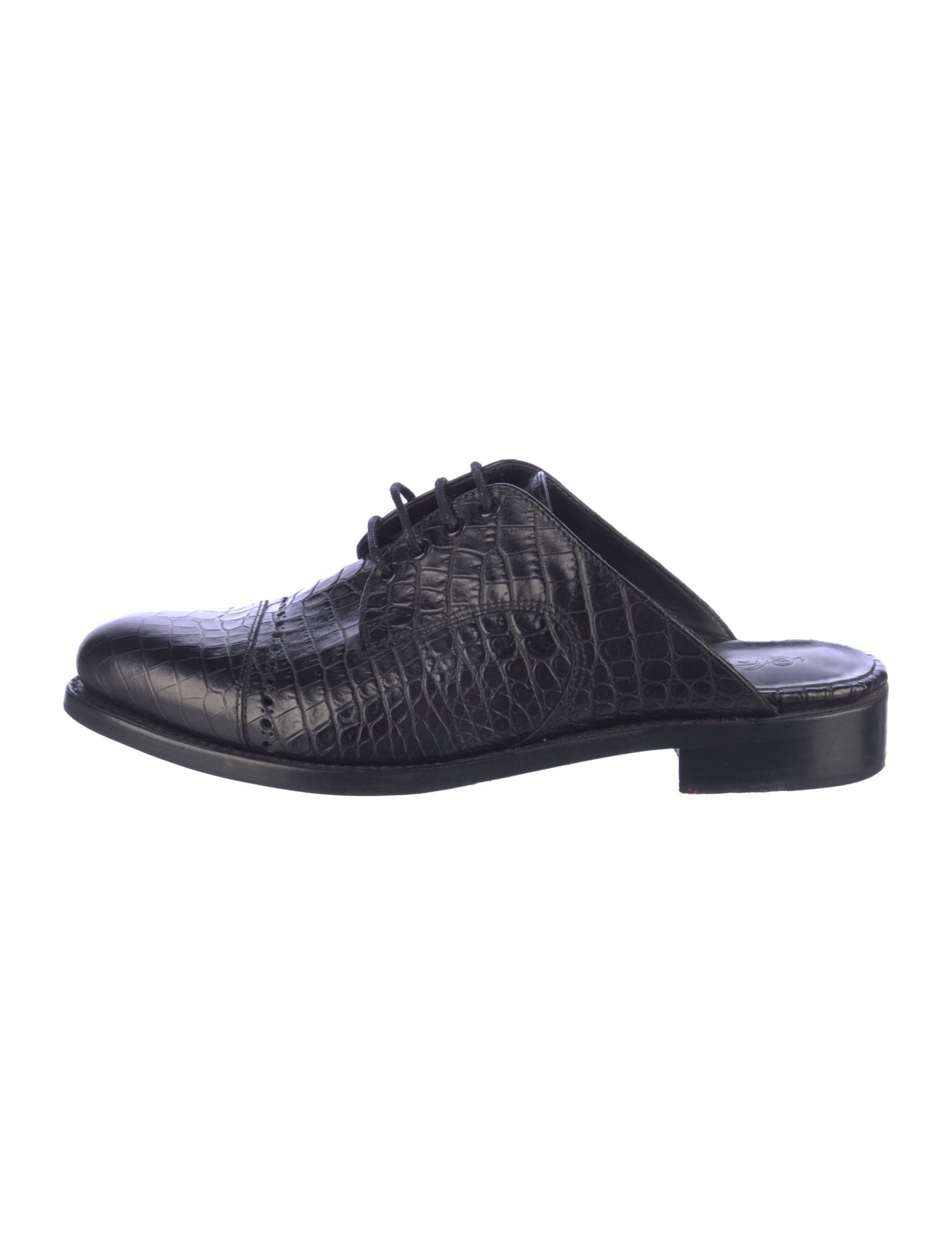 The Office of Angela Scott Embossed Leather Mules