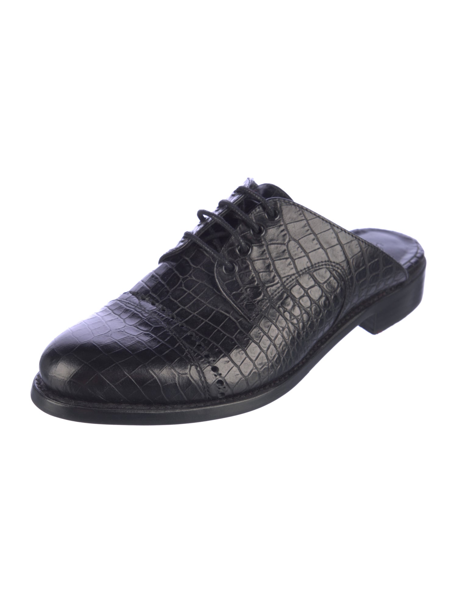 The Office of Angela Scott Embossed Leather Mules