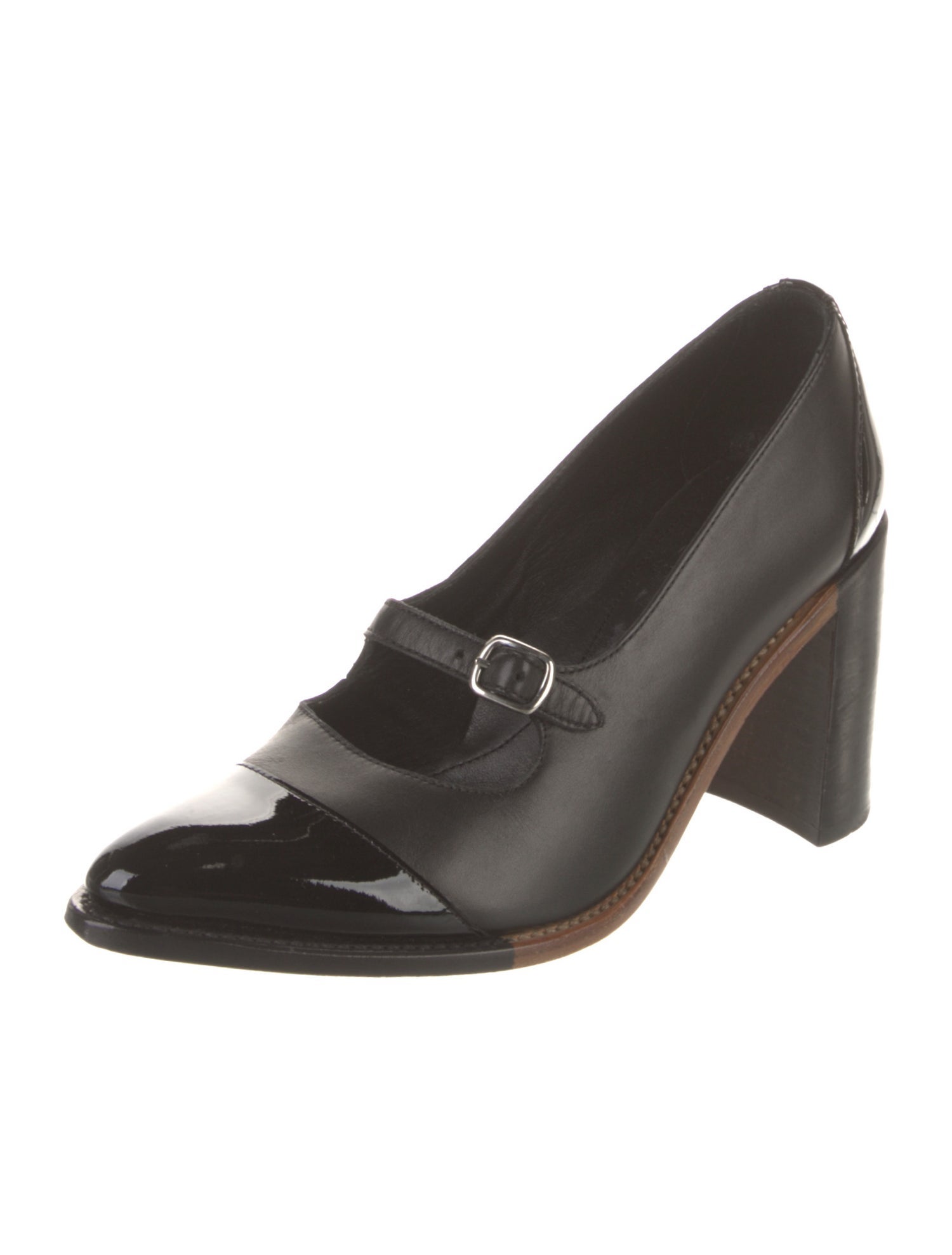 The Office of Angela Scott Leather Pumps