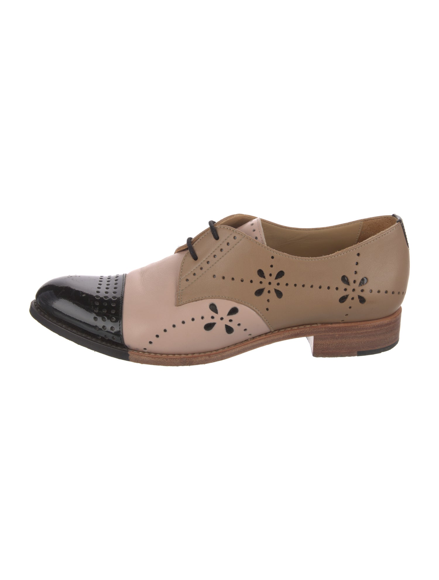 The Office of Angela Scott Leather Colorblock Pattern Oxfords