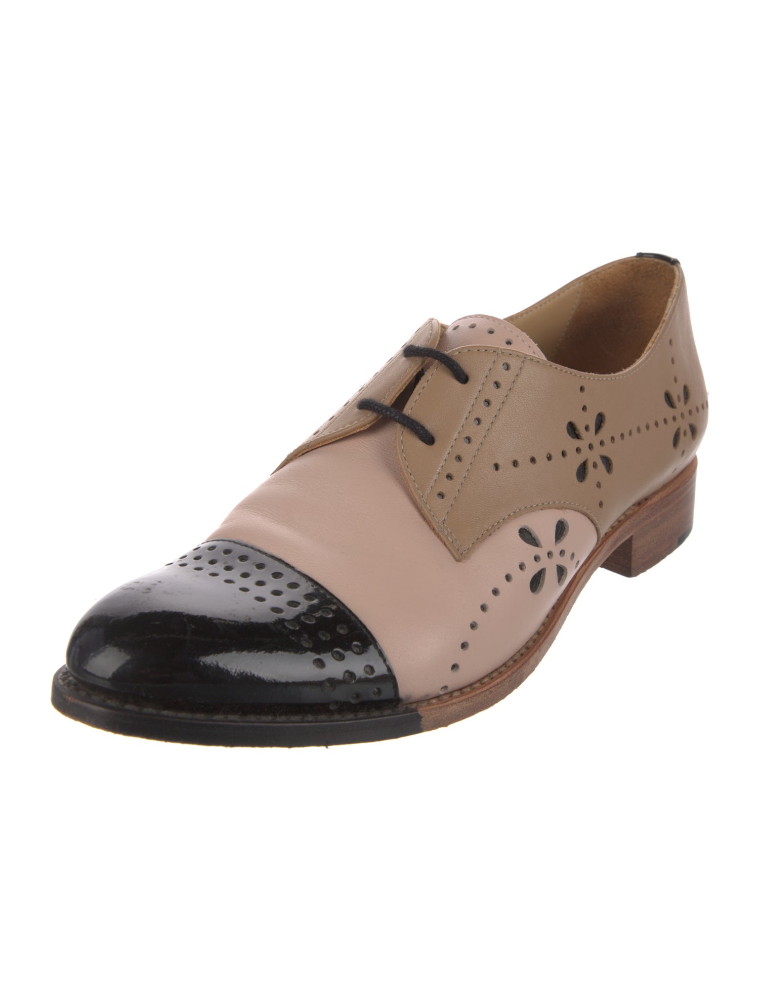 The Office of Angela Scott Leather Colorblock Pattern Oxfords