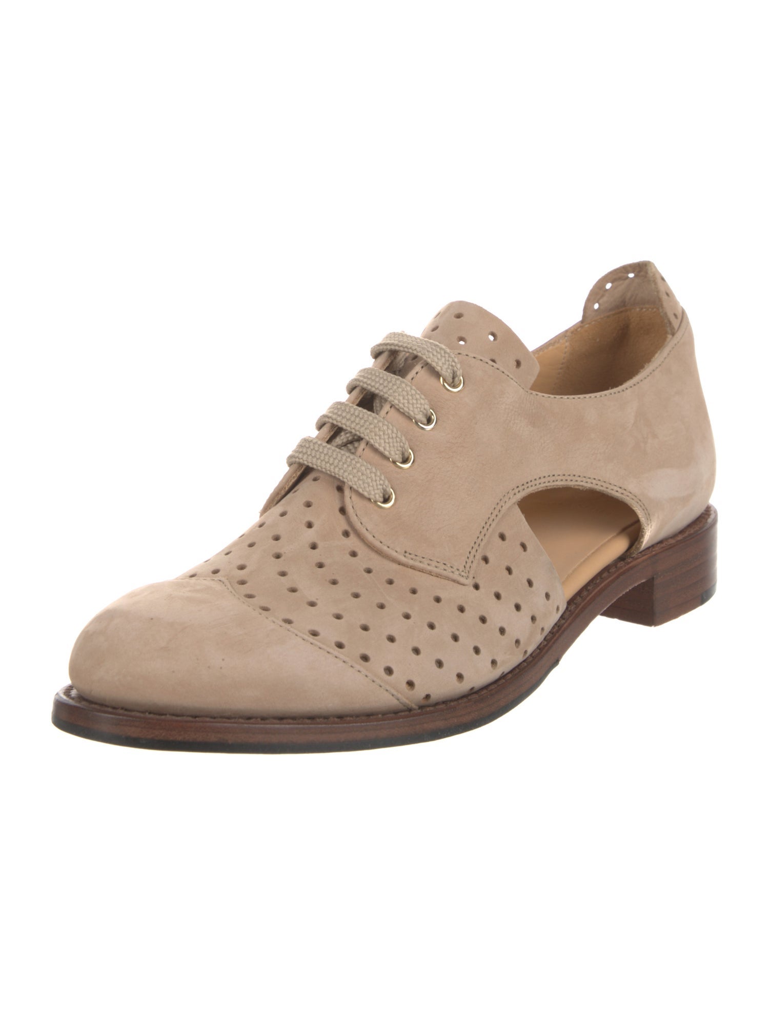 The Office of Angela Scott Suede Cutout Accent Oxfords