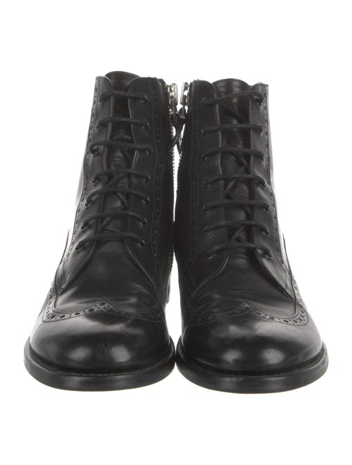 The Office of Angela Scott Leather Lasercut Accents Combat Boots