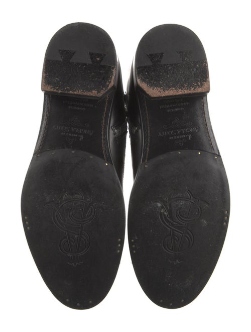 The Office of Angela Scott Leather Lasercut Accents Combat Boots