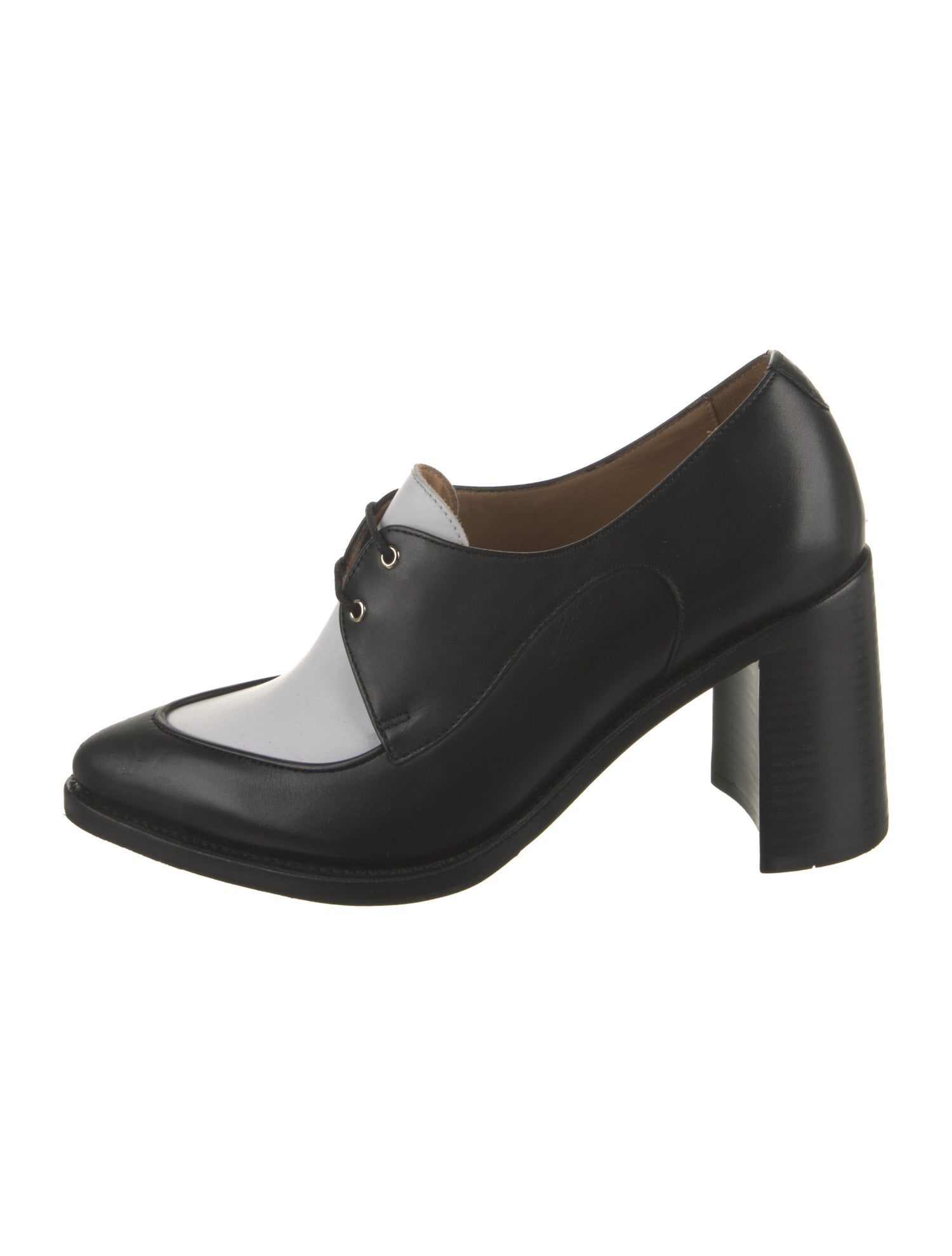 The Office of Angela Scott Leather Pumps