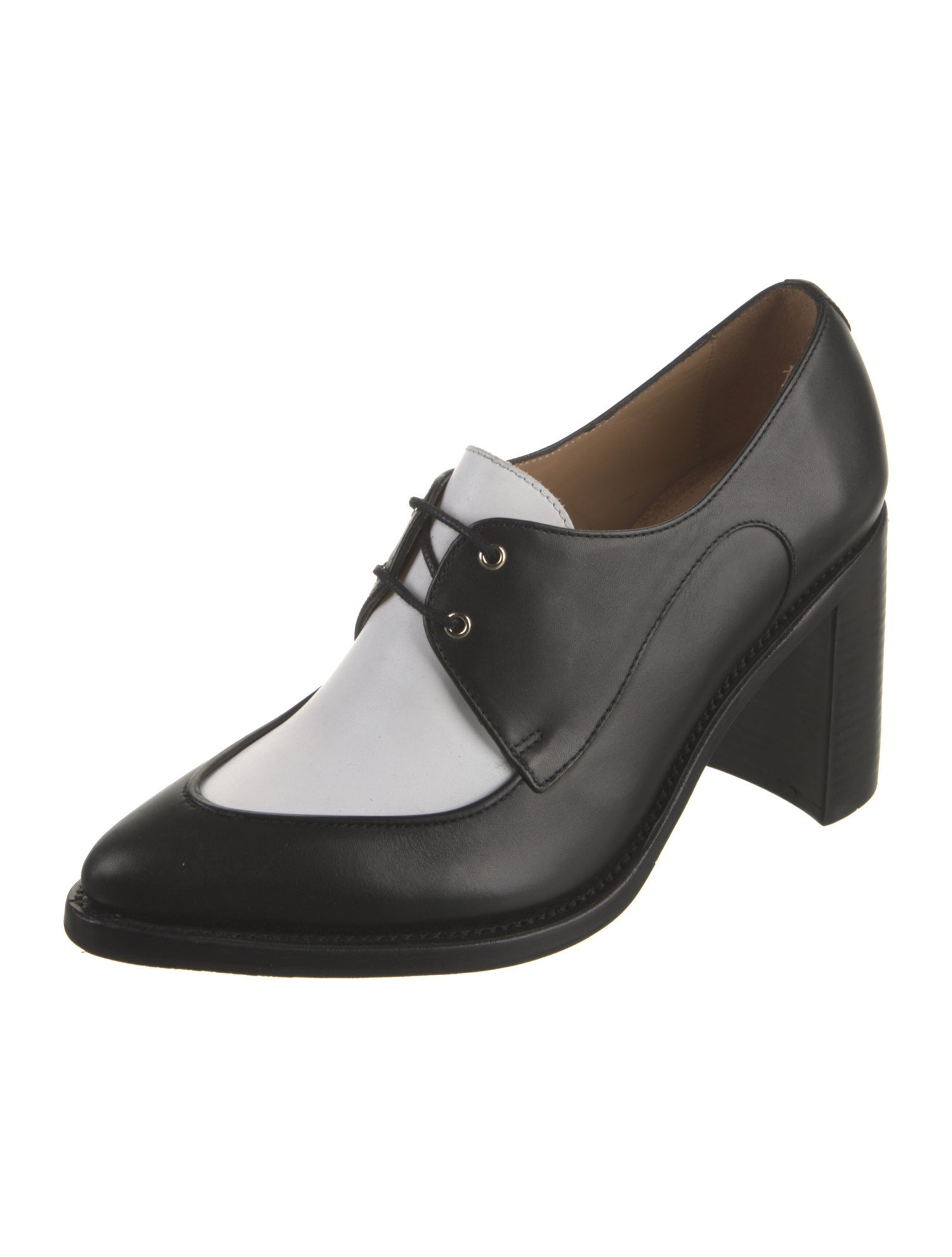 The Office of Angela Scott Leather Pumps