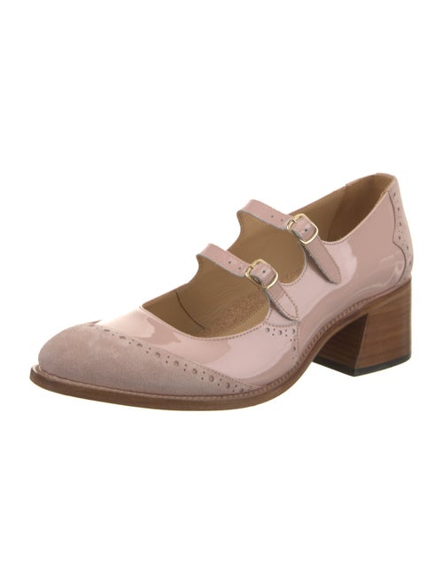 The Office of Angela Scott Patent Leather Colorblock Pattern Pumps