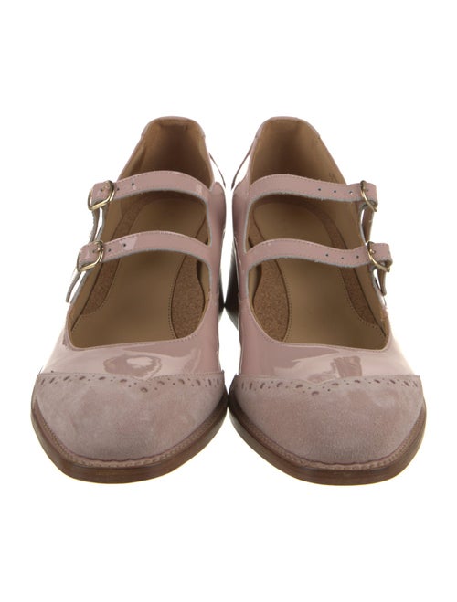 The Office of Angela Scott Patent Leather Colorblock Pattern Pumps