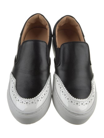 The Office of Angela Scott Leather Colorblock Pattern Sneakers