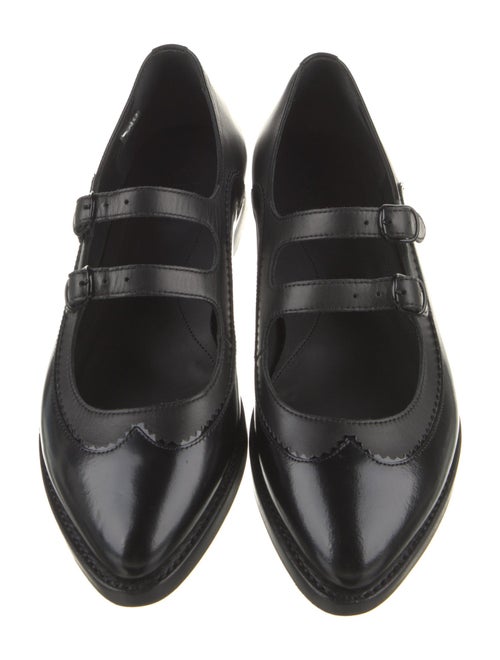 The Office of Angela Scott Leather Scalloped Accent Mary Jane Flats