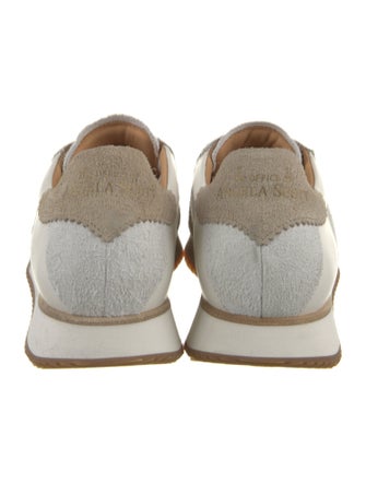 The Office of Angela Scott Leather Colorblock Pattern Athletic Sneakers