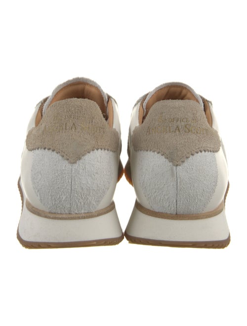 The Office of Angela Scott Leather Colorblock Pattern Athletic Sneakers