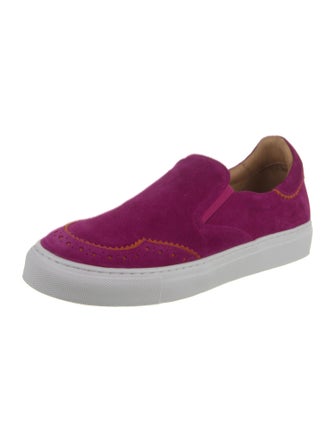 The Office of Angela Scott Suede Colorblock Pattern Sneakers