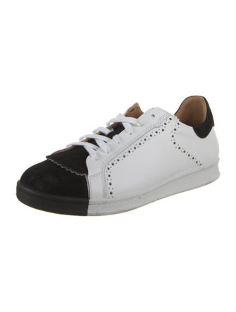 The Office of Angela Scott Leather Colorblock Pattern Sneakers