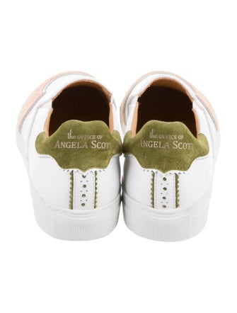 The Office of Angela Scott Leather Colorblock Pattern Sneakers